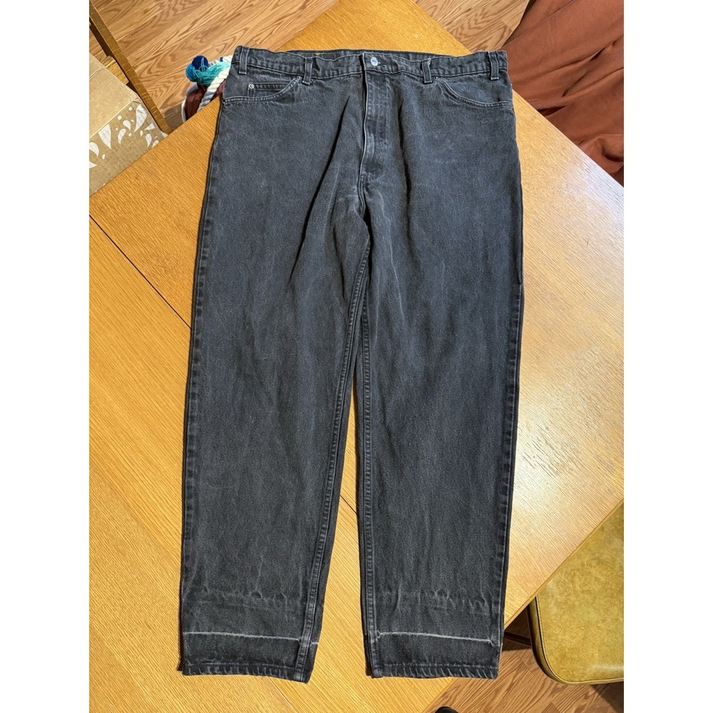 Vintage Early 90s Levi's 550 Black USA 42x30 Relaxed Tapered Orange Tab